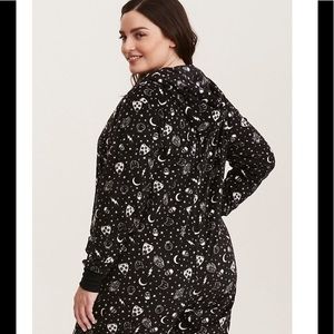 Torrid fleece hooded skull onesie